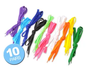 10 Pairs Multicolor Replacement Flat Shoe Laces Set