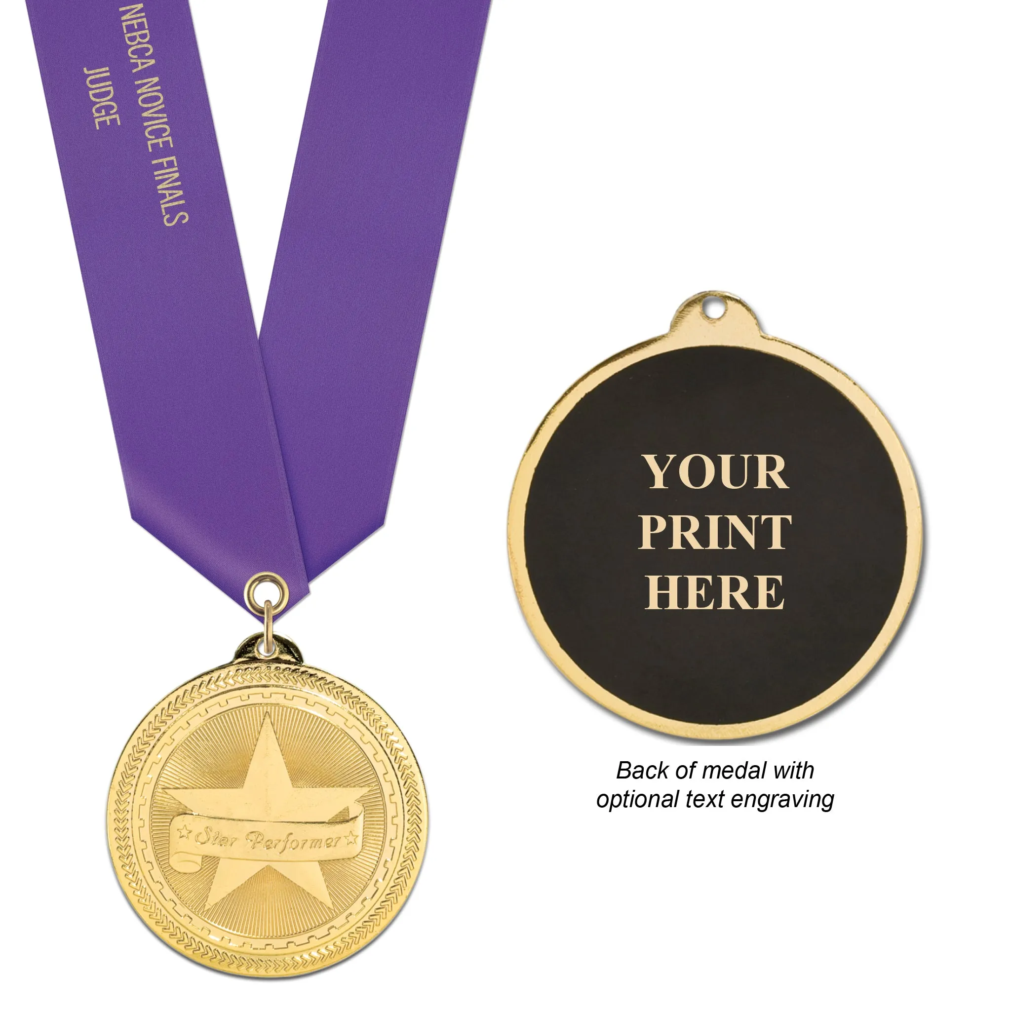 2" Custom BL Award Medal With Satin Neck Ribbon