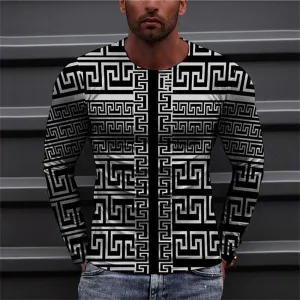 3D Graphic Long Sleeve Shirts Geometric Art