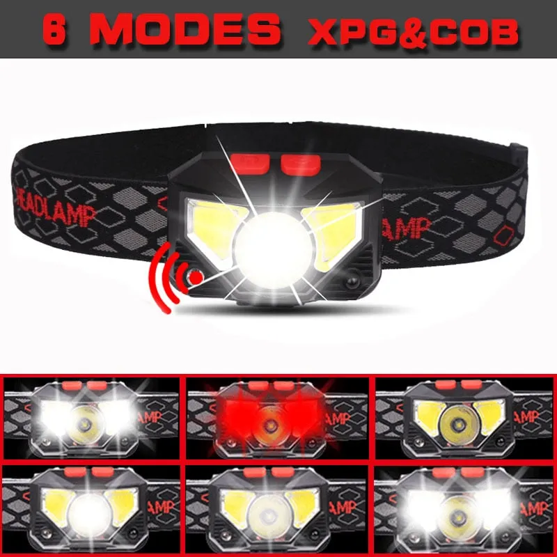 8 Modes Handfress Motion Sensor Powerful LED Headlight