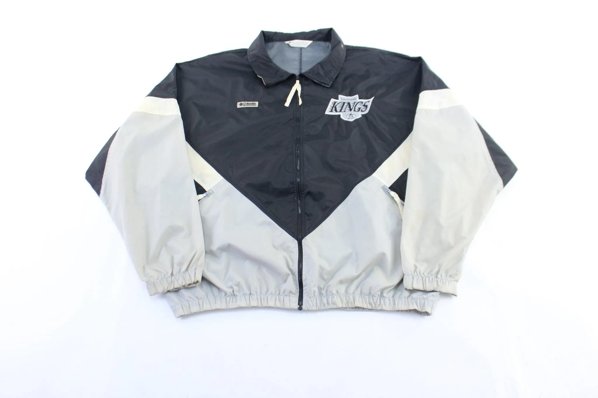 90's Los Angeles Kings Embroidered Black & Grey Zip Up Jacket