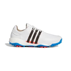 Adidas Men's Tour360 22 MD Spiked Golf Shoes - White/Black/Blue (CS)