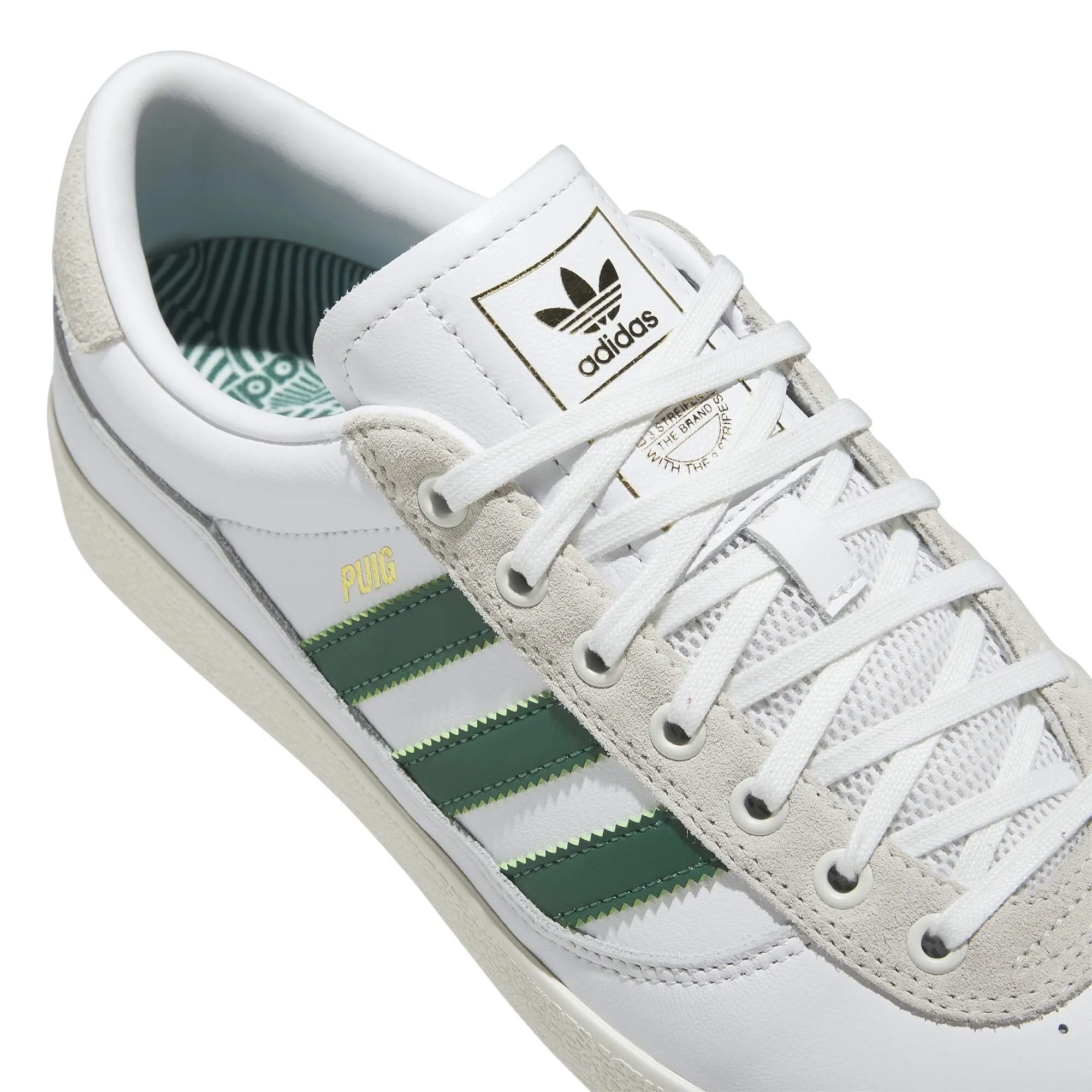 Adidas Skateboarding Puig Shoes | White / Green / White