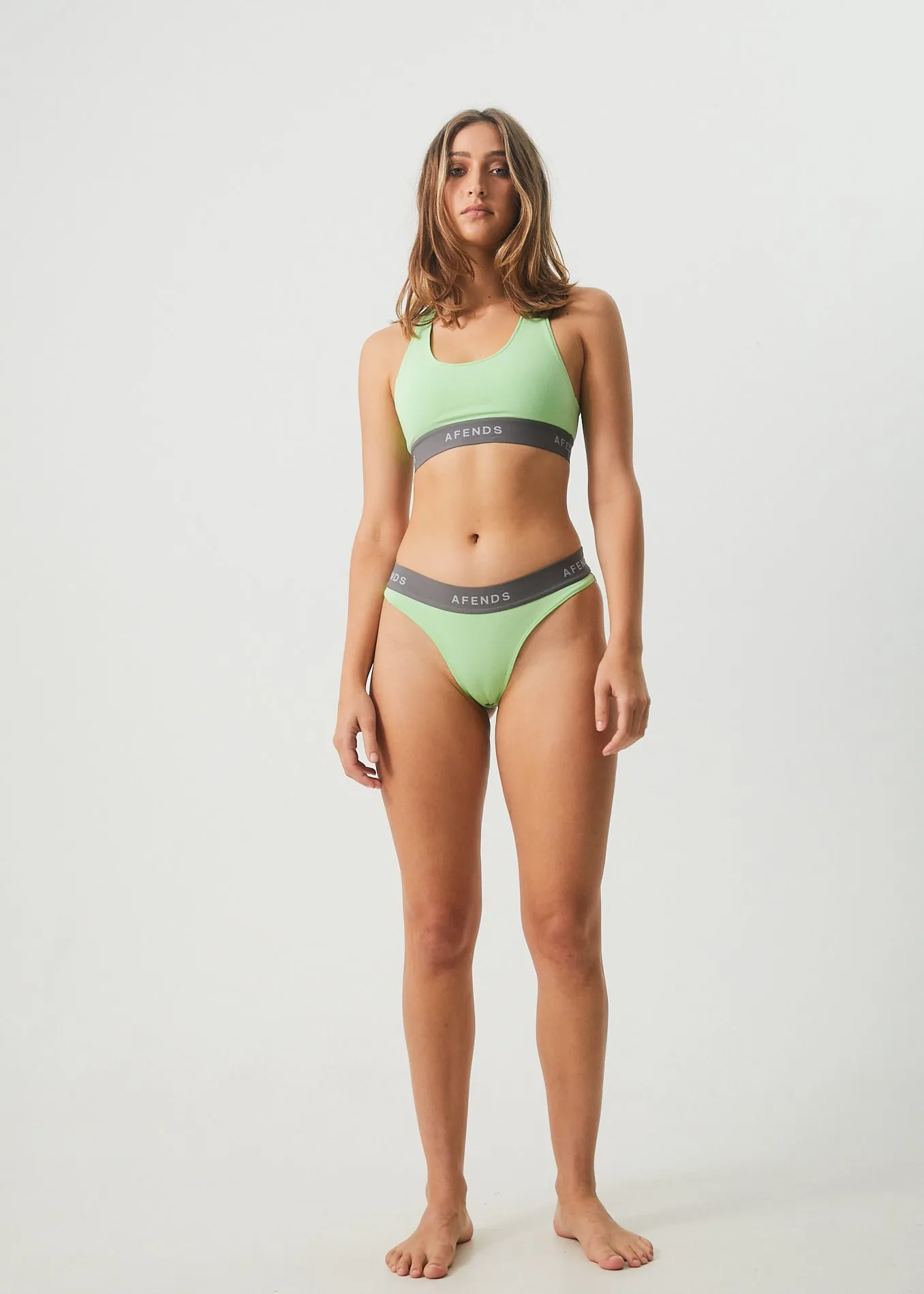 AFENDS Womens Molly - Sports Crop - Lime Green