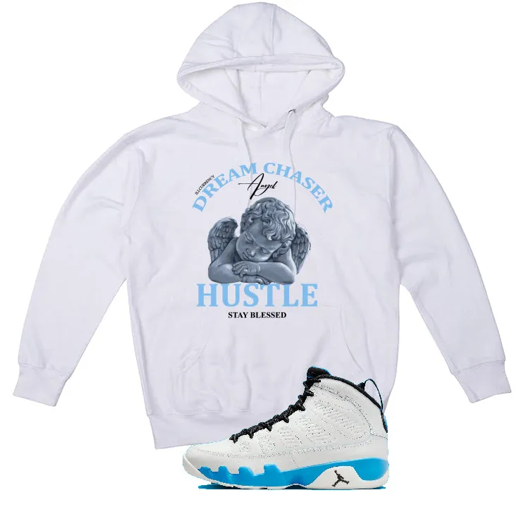 Air Jordan 9 “Powder Blue” | illcurrency White T-Shirt (Dream Chaser Angel)