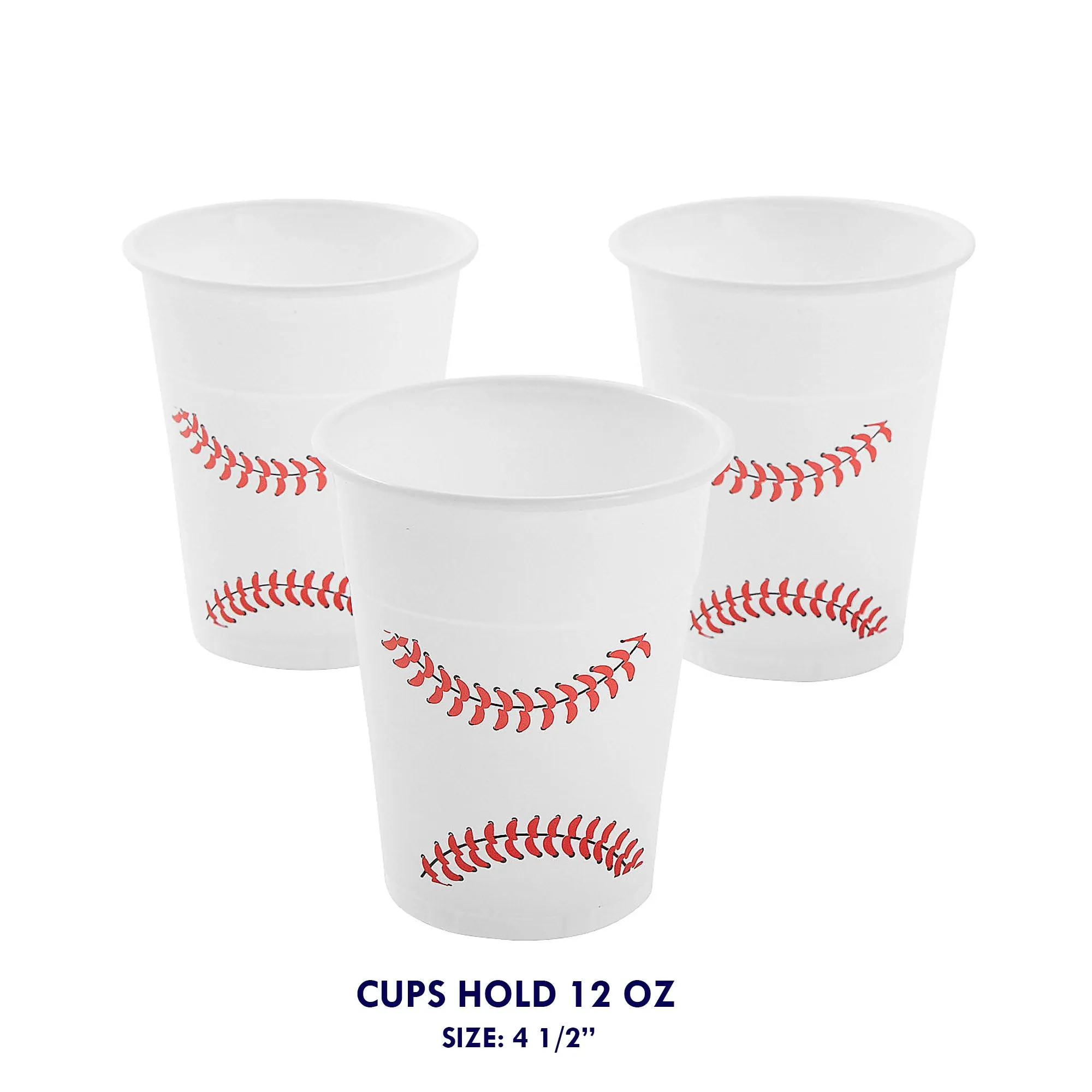 All Star Baseball Party Supplies - Plastic Cups With Star-Shaped Paper Napkins (Serves 32)