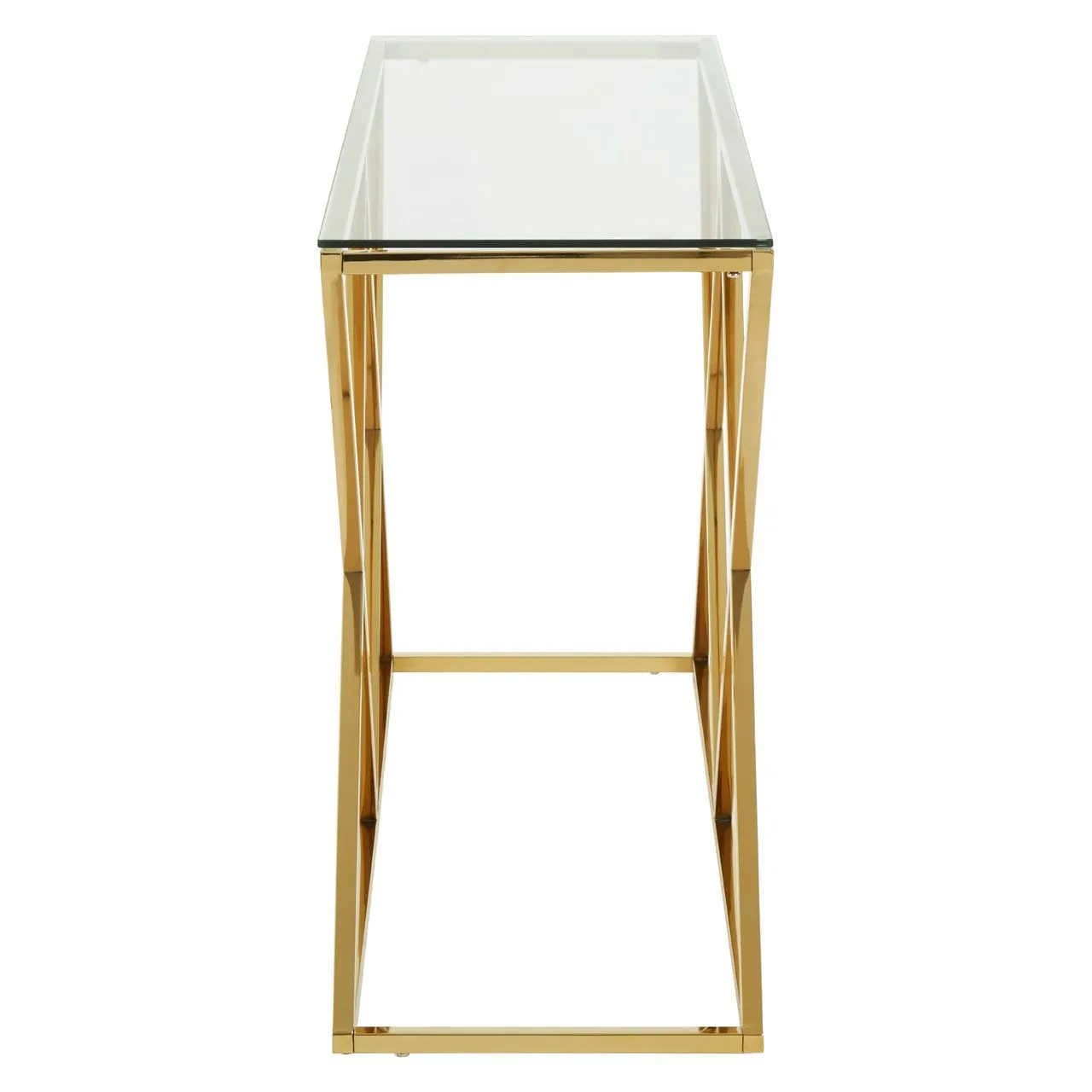 Allure Gold Finish Console Table