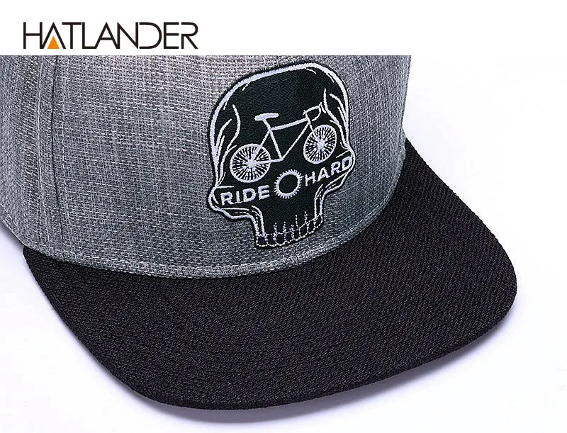 Baseball snapback embroidery SKULL cool hip hop cap hat