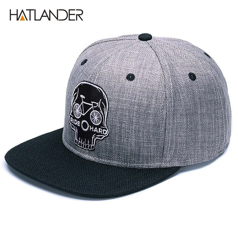 Baseball snapback embroidery SKULL cool hip hop cap hat