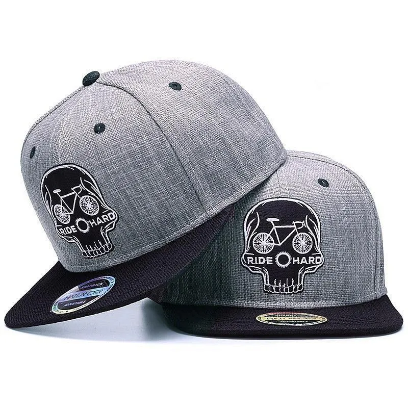 Baseball snapback embroidery SKULL cool hip hop cap hat