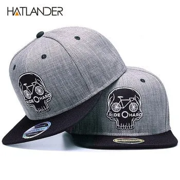 Baseball snapback embroidery SKULL cool hip hop cap hat