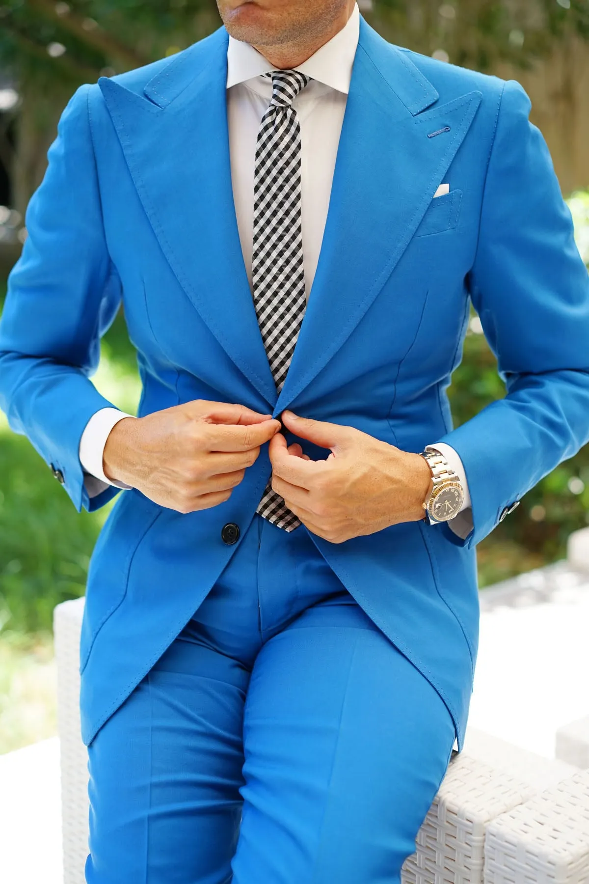 Black Gingham Skinny Tie