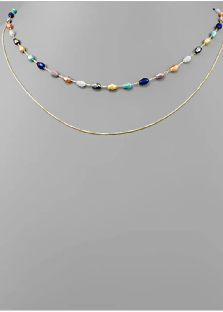 Catira Glass Bead Layered Necklace