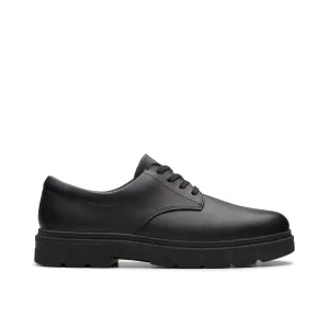 Clarks Lorcam Loop Y Boys Black School Shoes