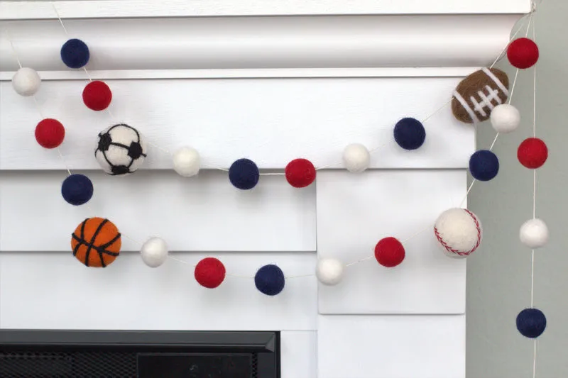 Custom Sports Balls Garland PICK YOUR COLORS