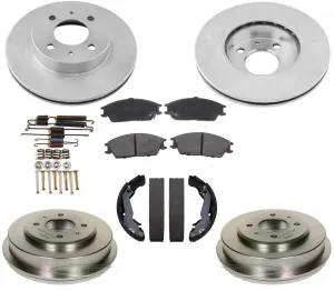 Disc Brake Rotors Ceramic Pads Brake Drums Shoes For 2003-2005 Hyundai Accent