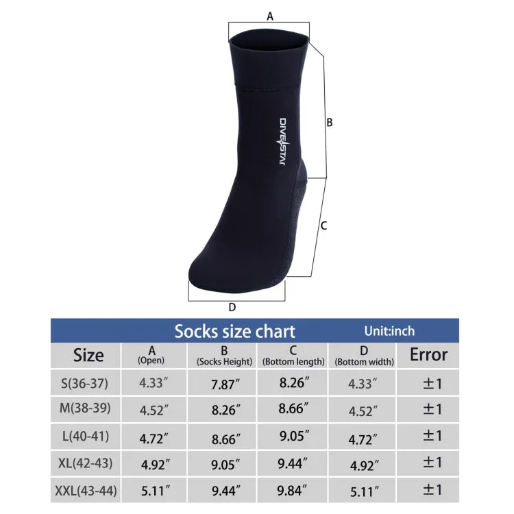 DIVESTAR Diving Neoprene Socks For Men Women Scuba Booties, Spec: 3mm Black(S 37-38)