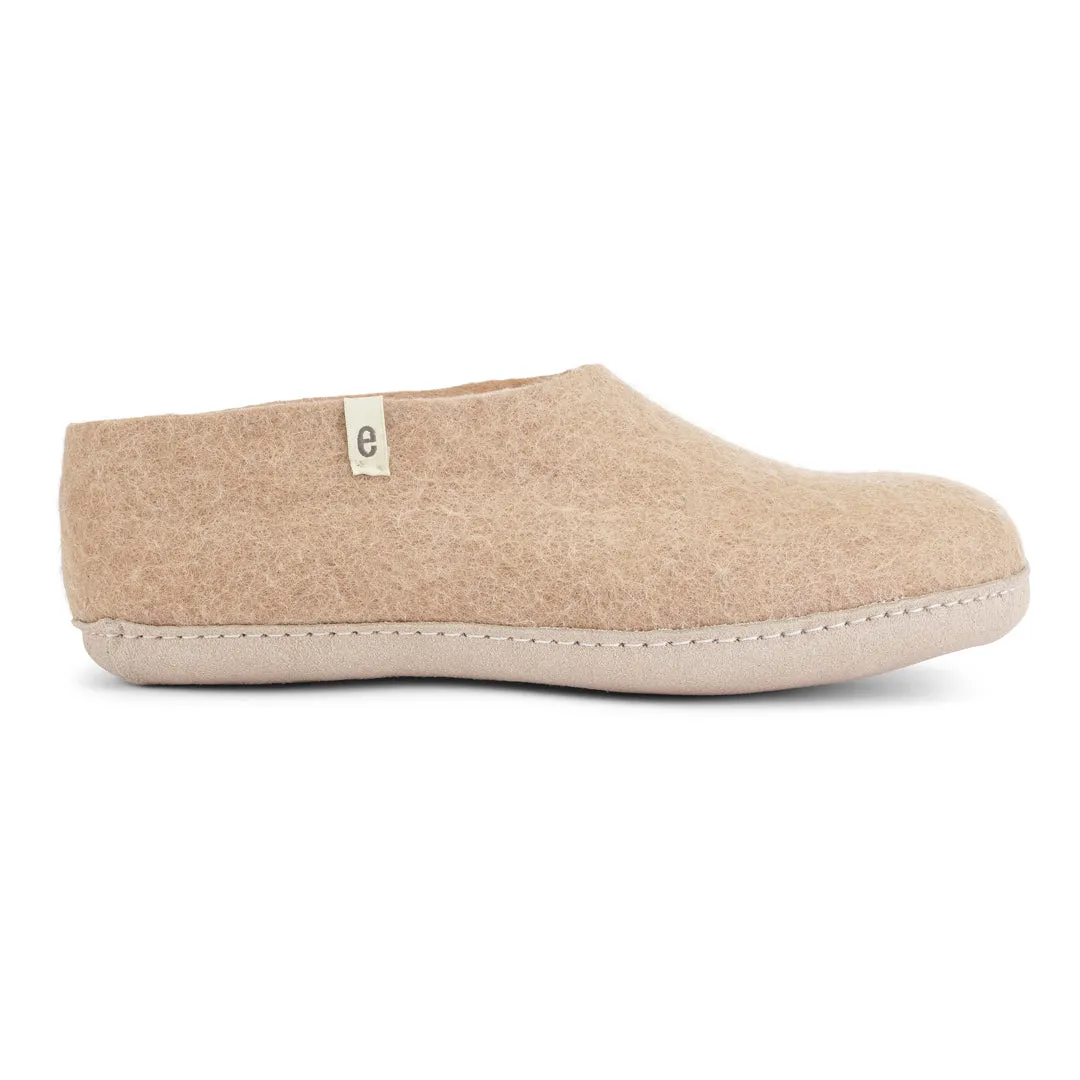 Egos Felted Wool Slipper Boots, Beige