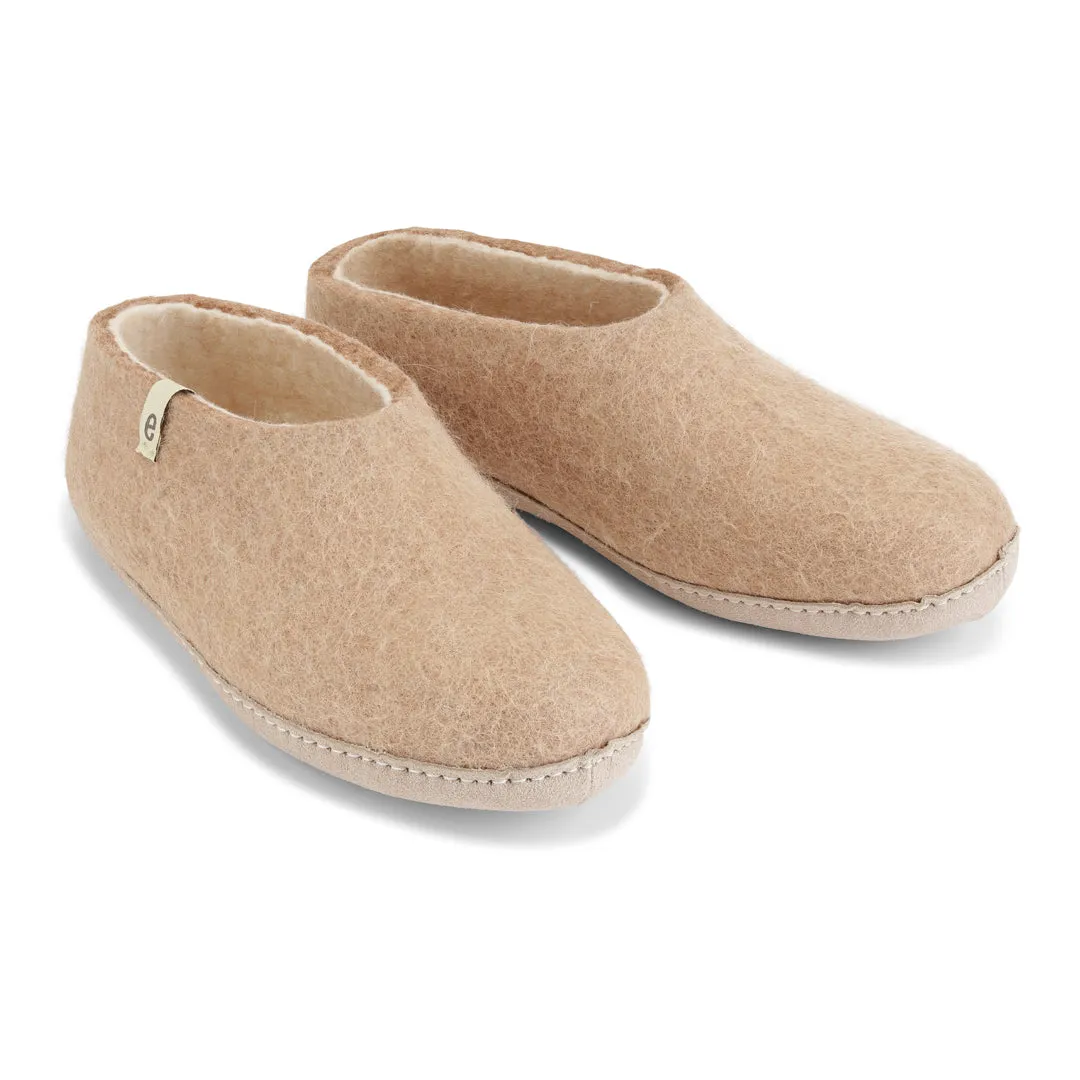 Egos Felted Wool Slipper Boots, Beige