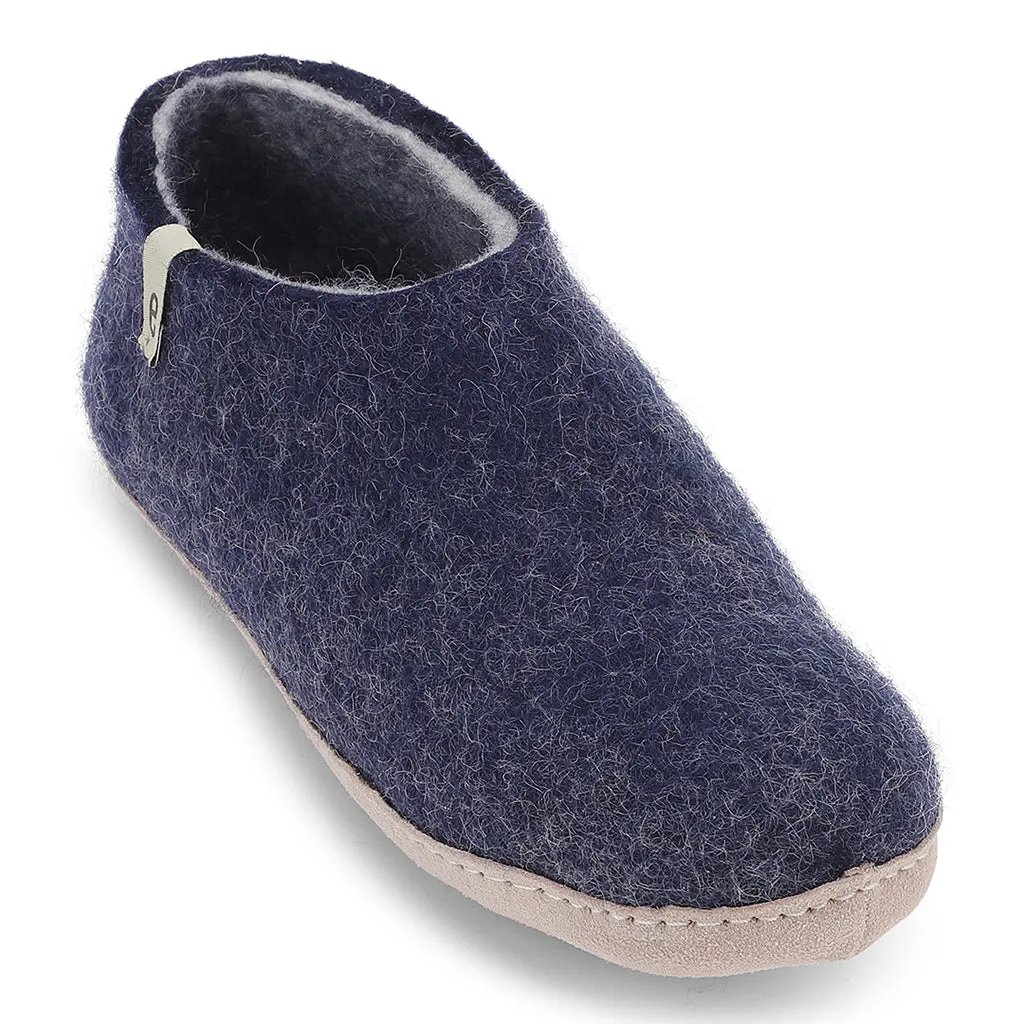 Egos Felted Wool Slipper Boots, Blue