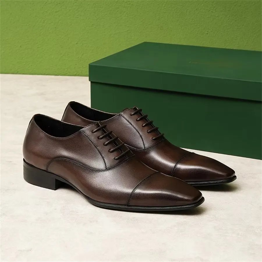 Elegant Carved British Leather Corporate Shoes