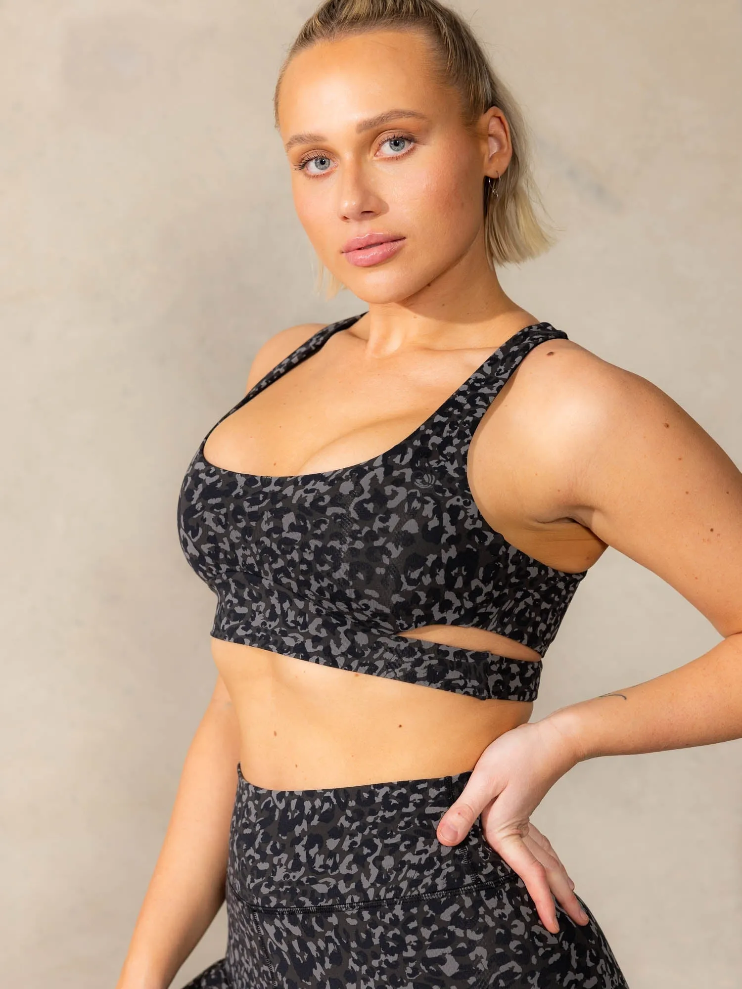 Empower Sports Bra - Black Leopard