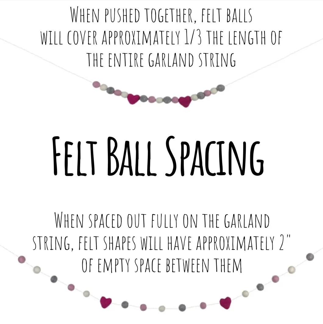 Felt Sports Balls Garland- Navy Blue, Red, White