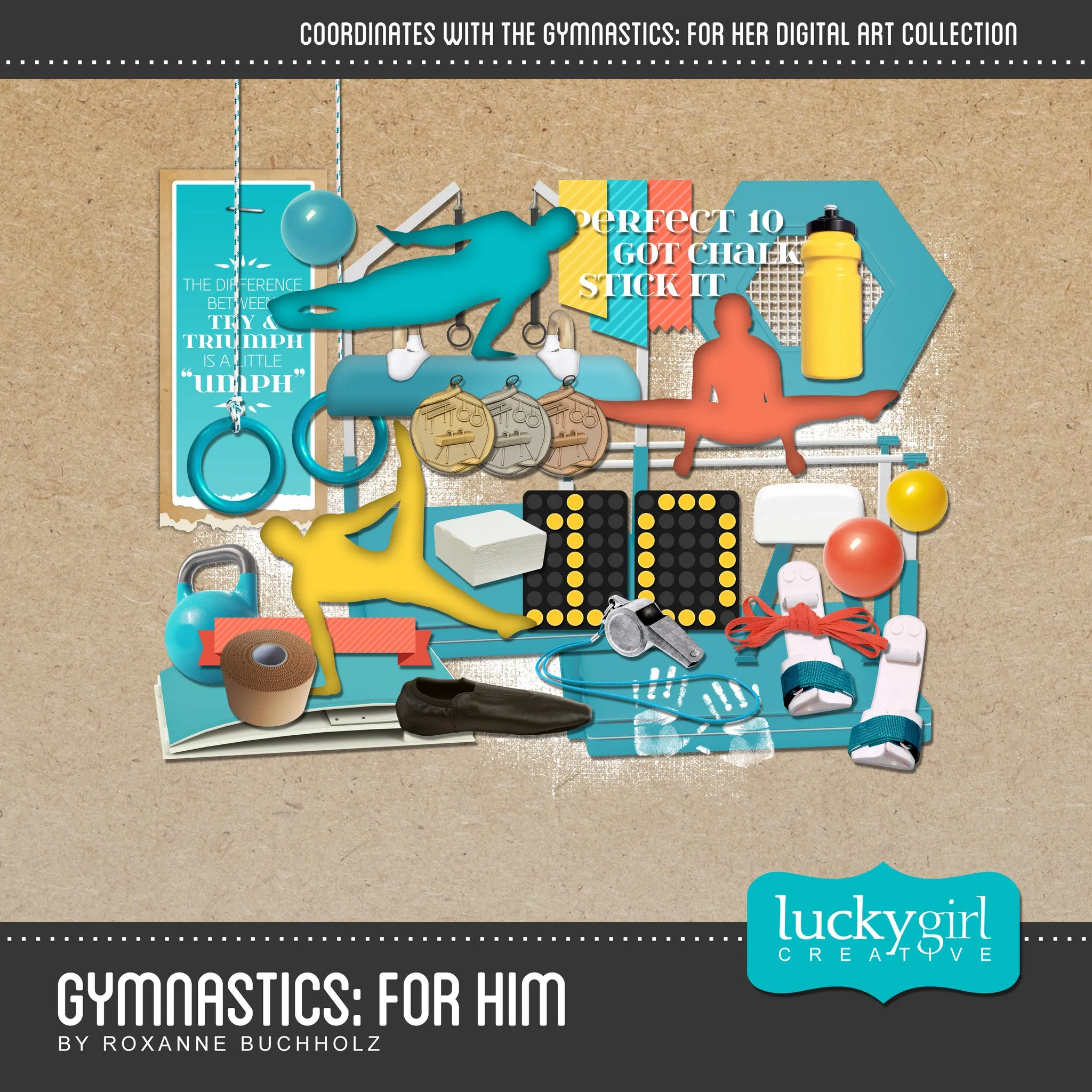 Gymnastics for Him Digital Scrapbook Kit