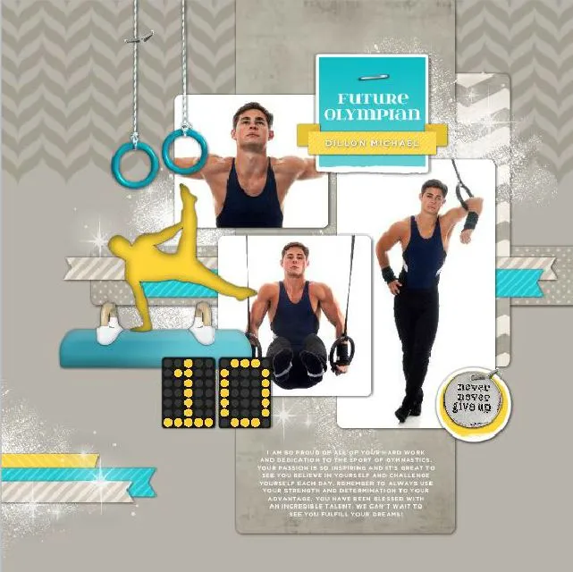 Gymnastics for Him Digital Scrapbook Kit