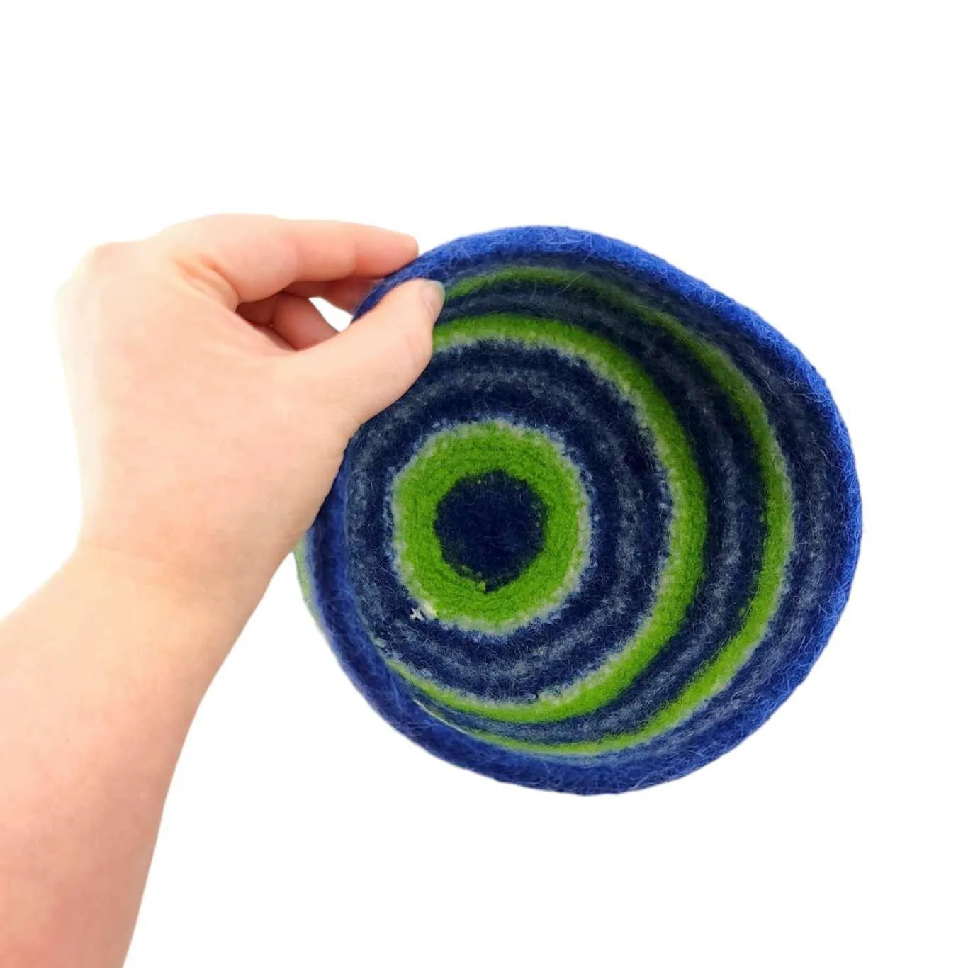 Hat - Felted Wool Cap in Blue Green Stripe (Assorted Sizes) by Snooter-doots