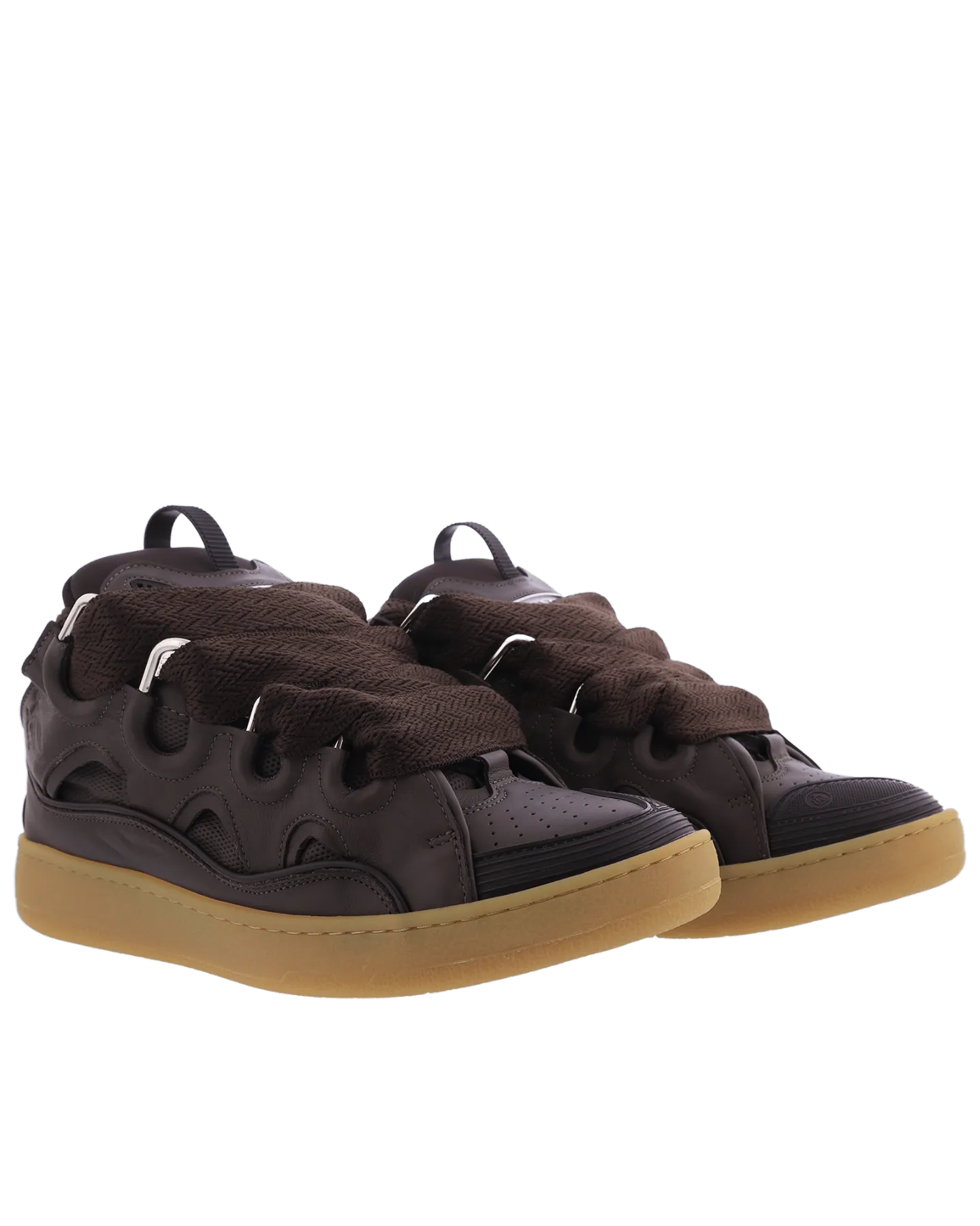 Heren Curb Sneaker Bruin