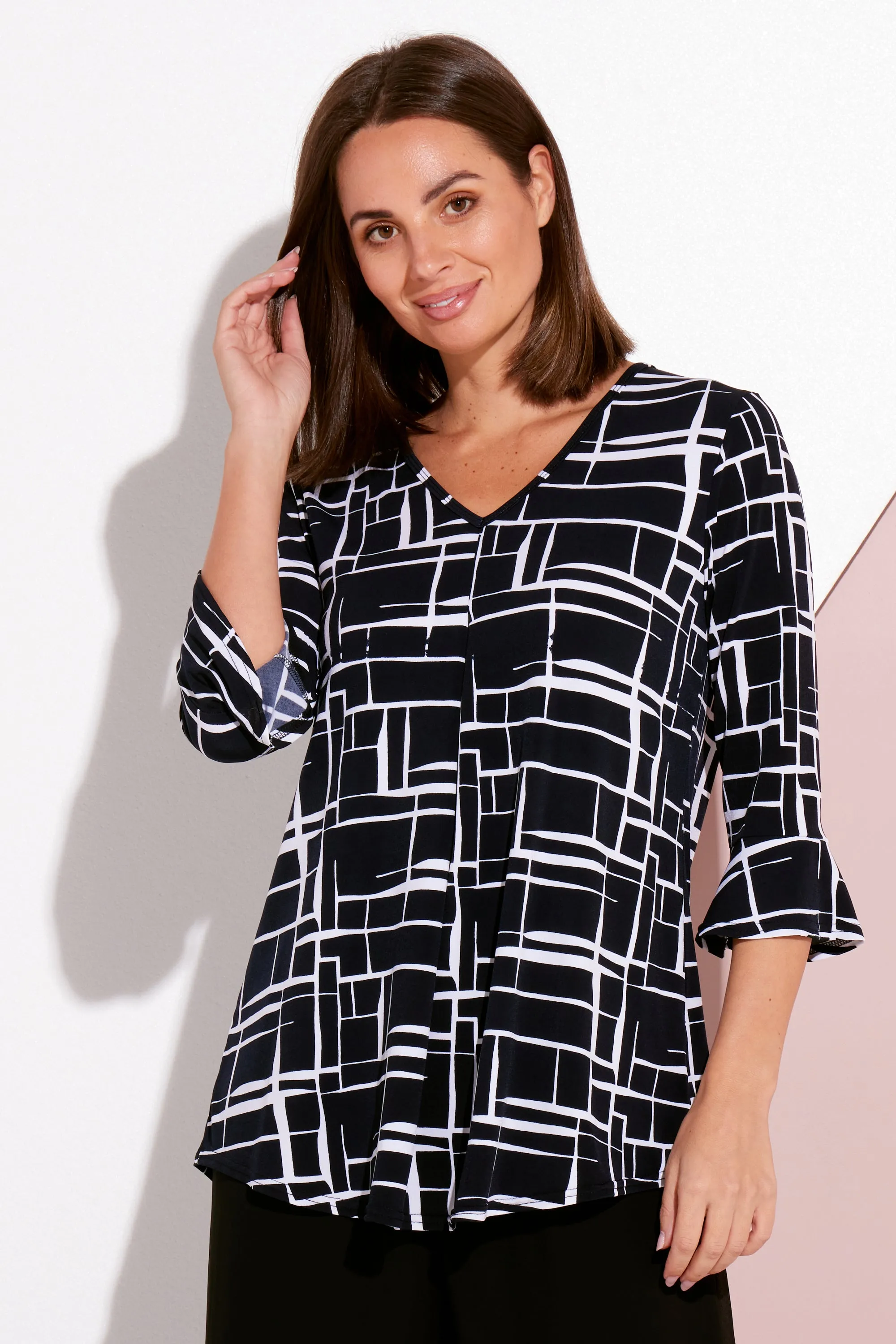 Hillbank Top - Black Geo