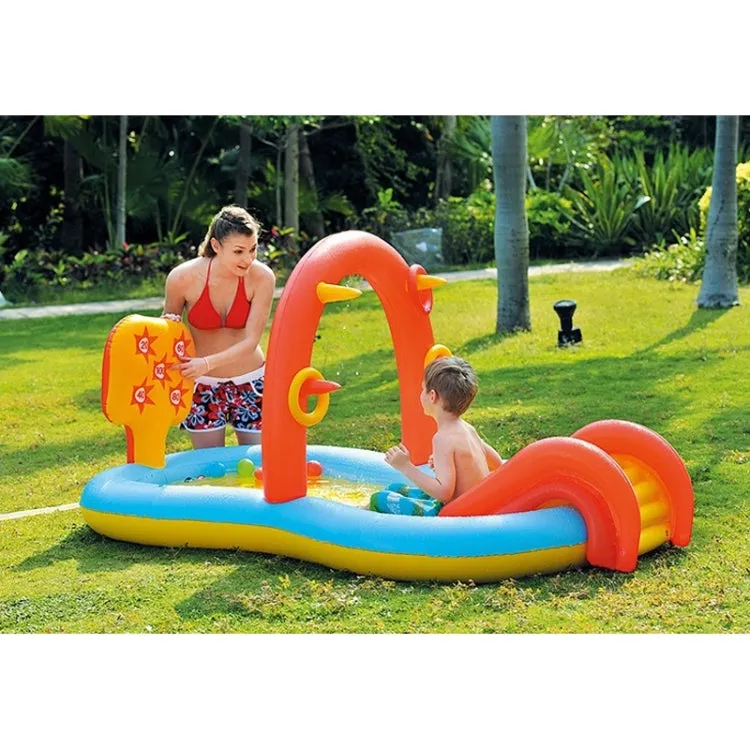 Home Large Cartoon Animal Drama Pool Water Spray Inflatable Swimming Pool Slide Pool( Dinosaur)