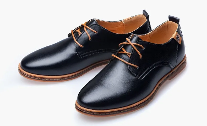 Hot Sale New Fashion Men Leather Shoes Spring/Autumn Men Casual Flat Patent Leather Oxford Men Shoes