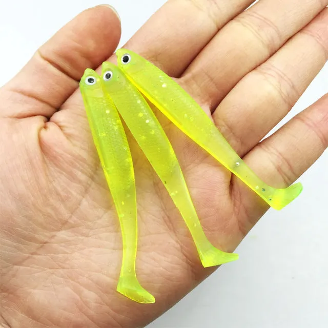 Hot selling Wobblers Jig Fishing Lure Soft Worm lures 2.2g 7cm Jerkbait Fish Ocean Rock 3pcs/lot Free Shipping YE-260