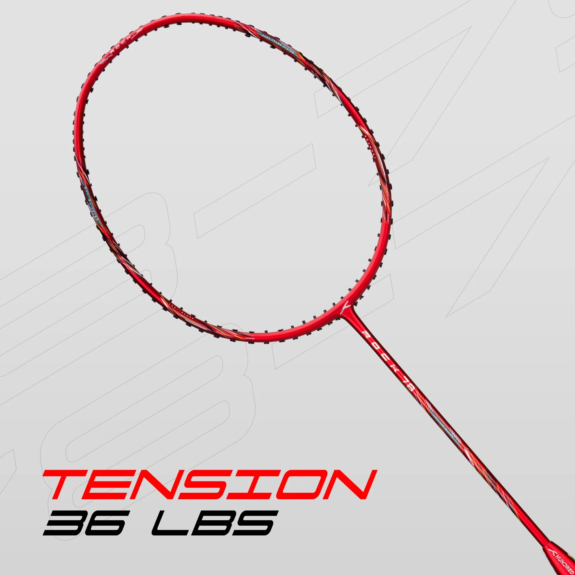 Hundred ROCK 78 Unstrung Badminton Racquet (Red)