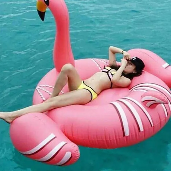 Inflatable Flamingo Shaped Floating Mat Swimming Ring, Inflated Size: 190 x 200 x 130cm