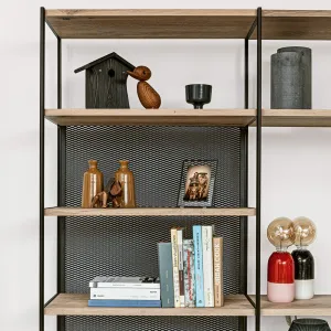 janua | bc 06 room 68 shelving system | 5x5 grid oak   black