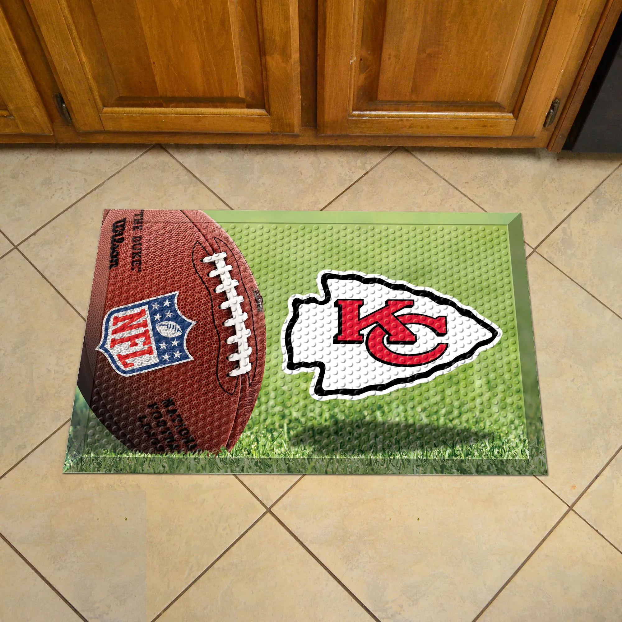 Kansas City Chiefs Rubber Scraper Door Mat