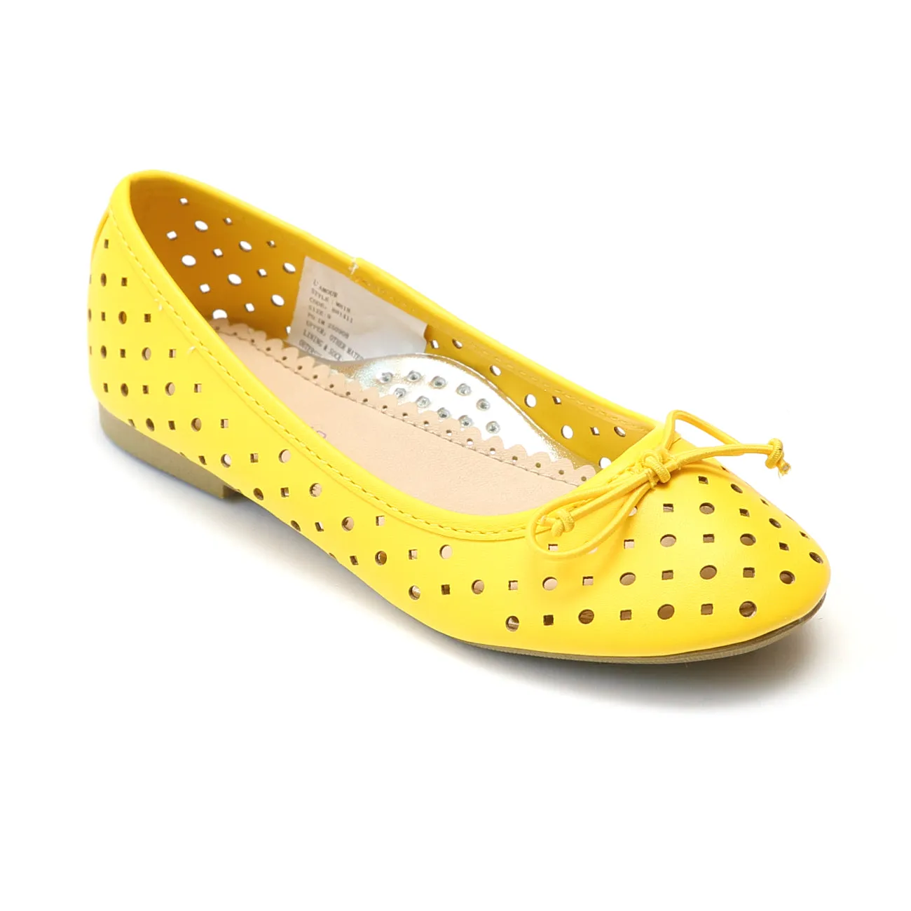 L'Amour Girls Perforated Ballet Flats