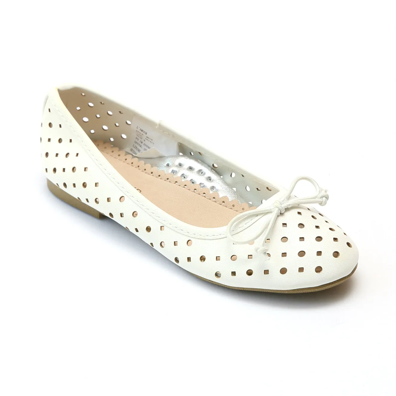 L'Amour Girls Perforated Ballet Flats