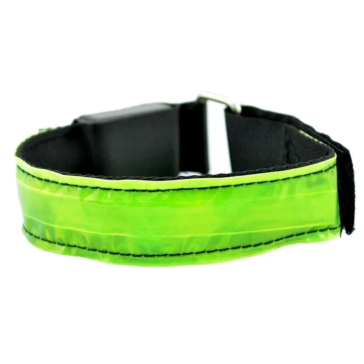 LED Flash Safety Reflective Nylon Light Rechargeable Sports Wrist Belt(Green)