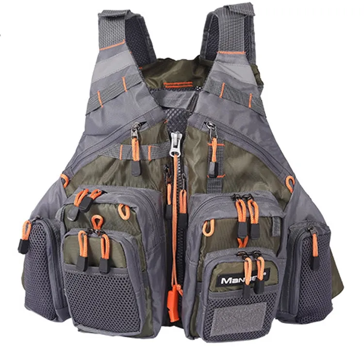 MANNER Outdoor Multifunctional Fishing Life Vest Swimming Life Jacket (Army Green)