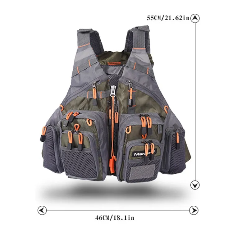 MANNER Outdoor Multifunctional Fishing Life Vest Swimming Life Jacket (Army Green)