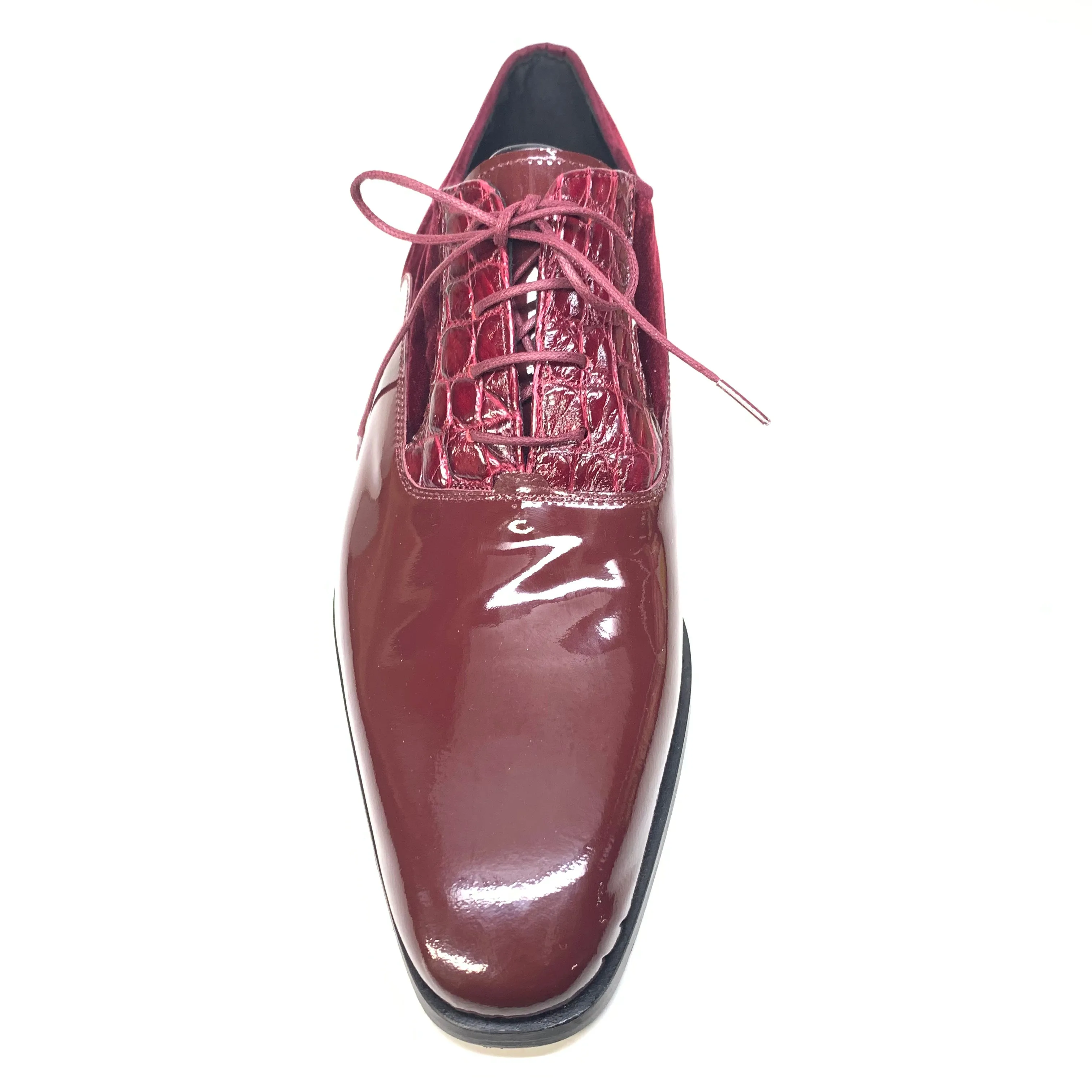 Mauri 4993/2 Ruby Red Crocodile/Velvet/Patent Leather Dress Shoes