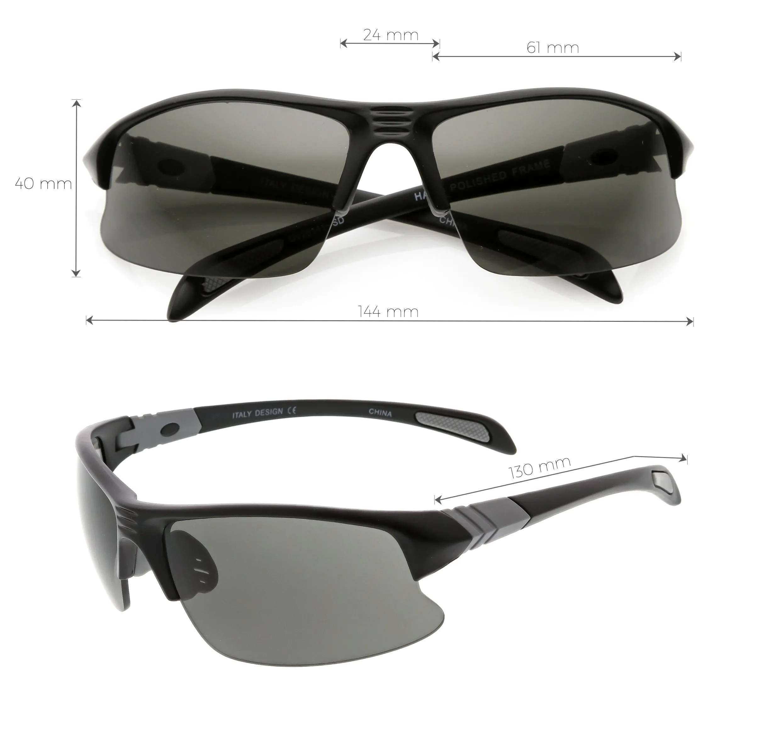 Men's Sports Performance Sports Half Jacket Wrap Sunglasses A418