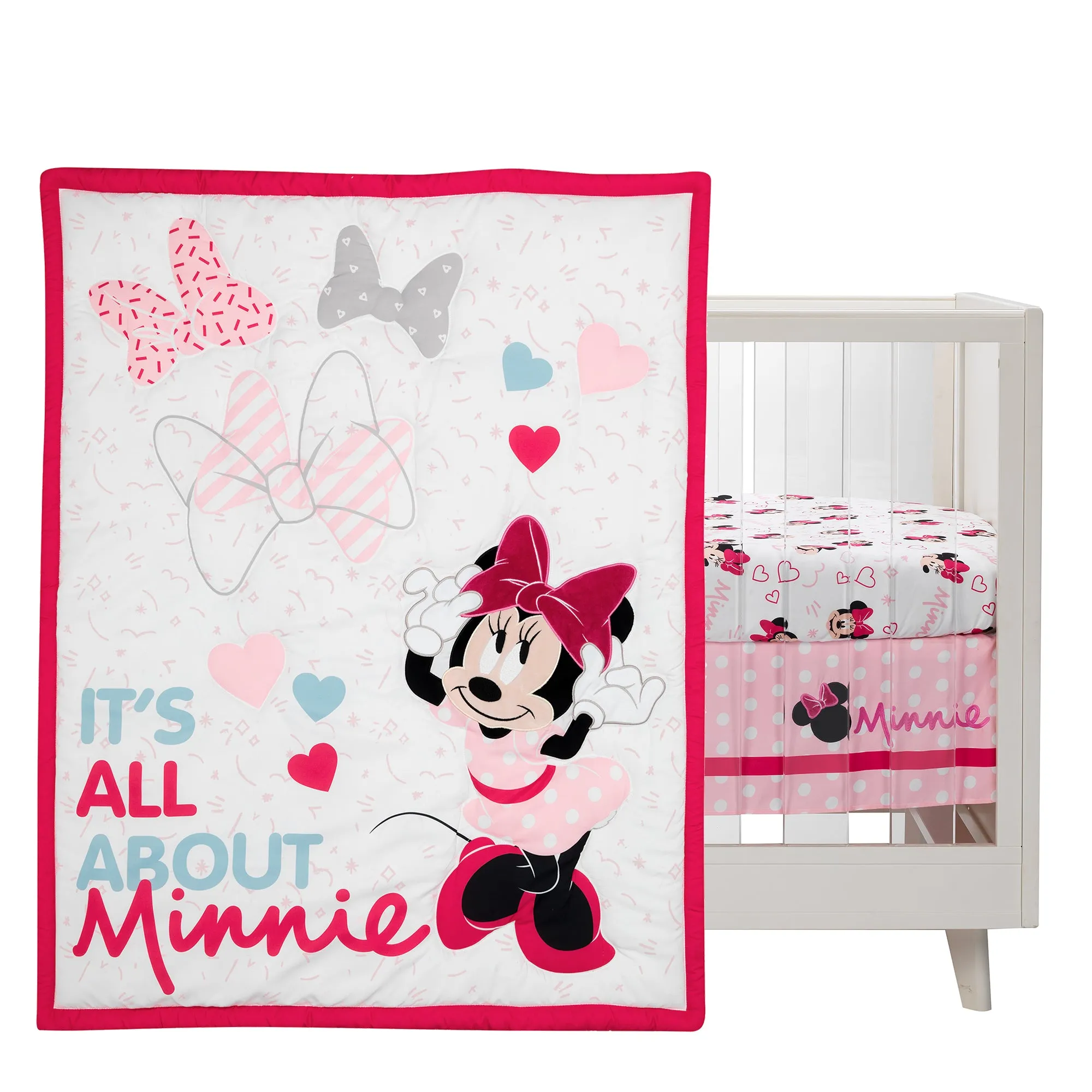 Minnie Mouse Love 3-Piece Crib Bedding Set