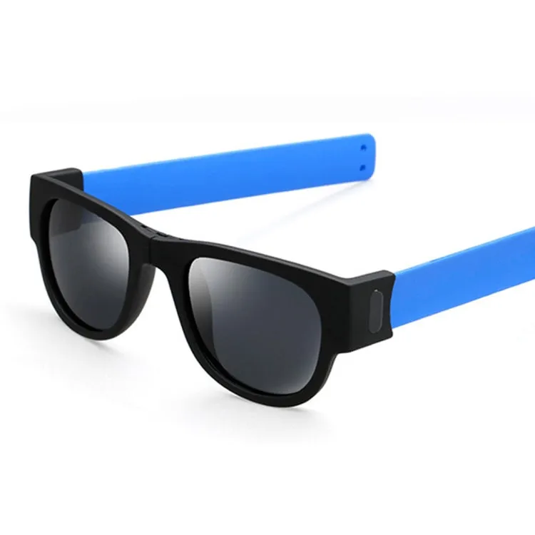 New Fashion Crimp Folding Mirror Pops Polarized Sunglasses Casual UV400 Protection Glasses for Men / Women(Blue)