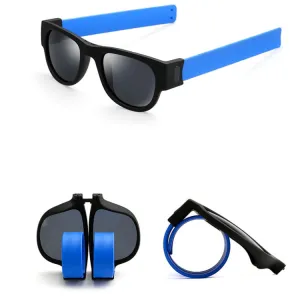 New Fashion Crimp Folding Mirror Pops Polarized Sunglasses Casual UV400 Protection Glasses for Men / Women(Blue)