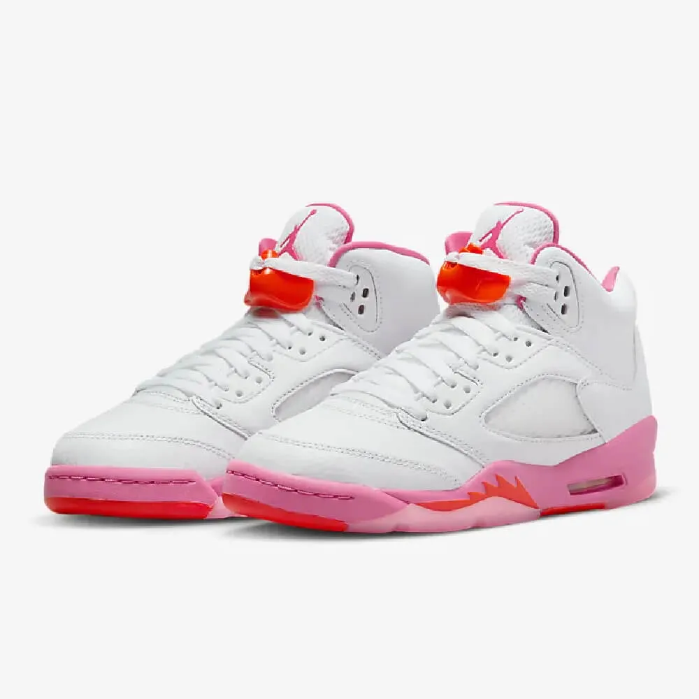 Nike Air Jordan 5 Retro Sneakers, White/Pink